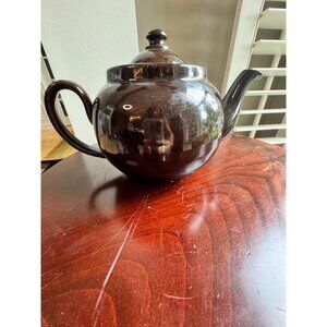 Vintage Alcock Lindley & Bloore Made In England Brown Ceramic Teapot 6" Tall